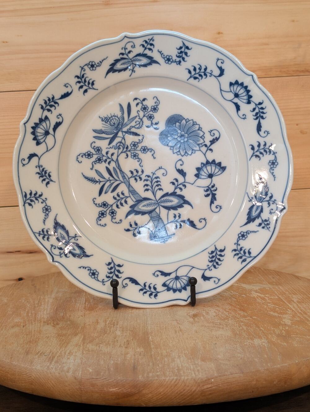 Blue Danube Blue Onion Dinner Plates Patent 99183 Japan - Ribbon Logo - Set of 3